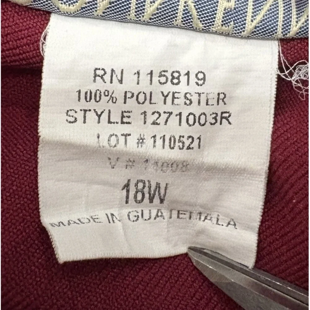 Vintage Donkenny Woman Red Slacks Elastic Waist Plus Size 18W - Picture 8 of 12